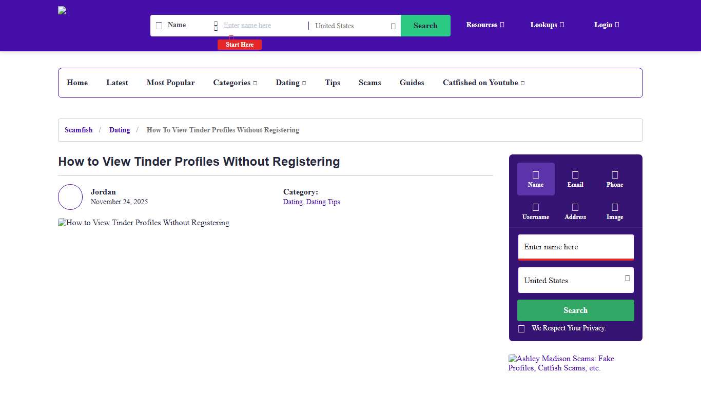 How to View Tinder Profiles Without Registering Social Catfish